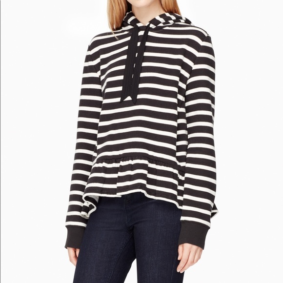 kate spade Tops - Kate Spade stripe hooded sweatshirt